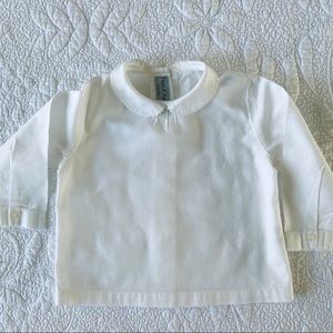 Papo d’Anjo Twill Blouse with Peter Pan Collar Size 6 Months